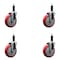 Service Caster 5'' Red Poly Wheel Swivel 1'' Expanding Stem Caster Set, 4PK SCC-EX20S514-PPUB-RED-1-4 - alternate 1